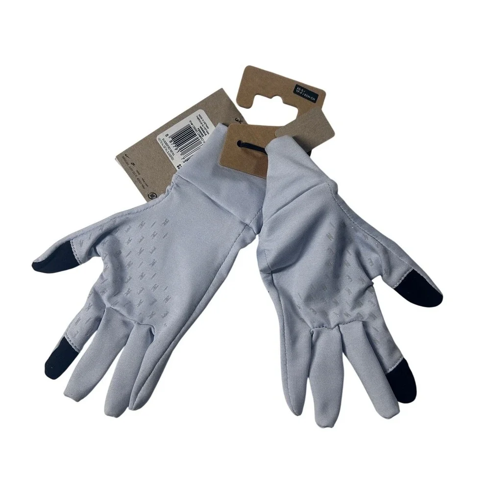 Nike Dri FIT Fleece Gloves Womens Running XS S Silver Touchscreen‎ Warm NEW